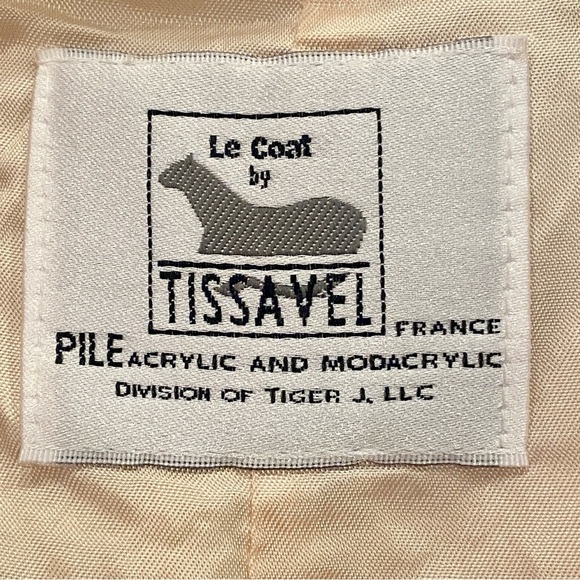 Vintage faux fur swing Coat winter white cream Le Coat by Tissavel France Sz M - Picture 7 of 13